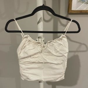 Zara white ruffled cami crop top